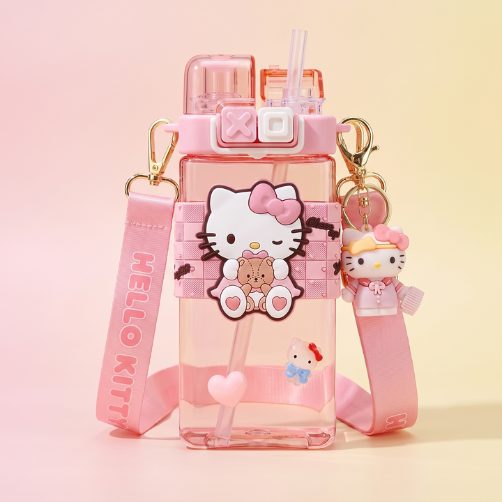 Kawaii Cartoon Straw Tumbler Cup - Hello Kitty-B Design