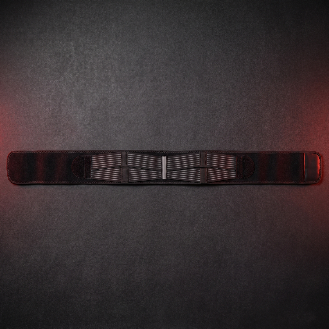 Sacroiliac hip support belt - black, front flat view