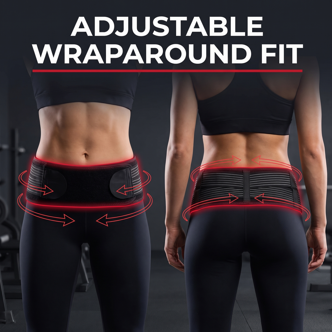 Adjustable wraparound fit stabilizes the SI joint and pelvis under load