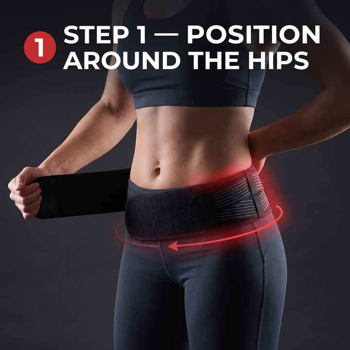 How to wear: position the support belt around the hips