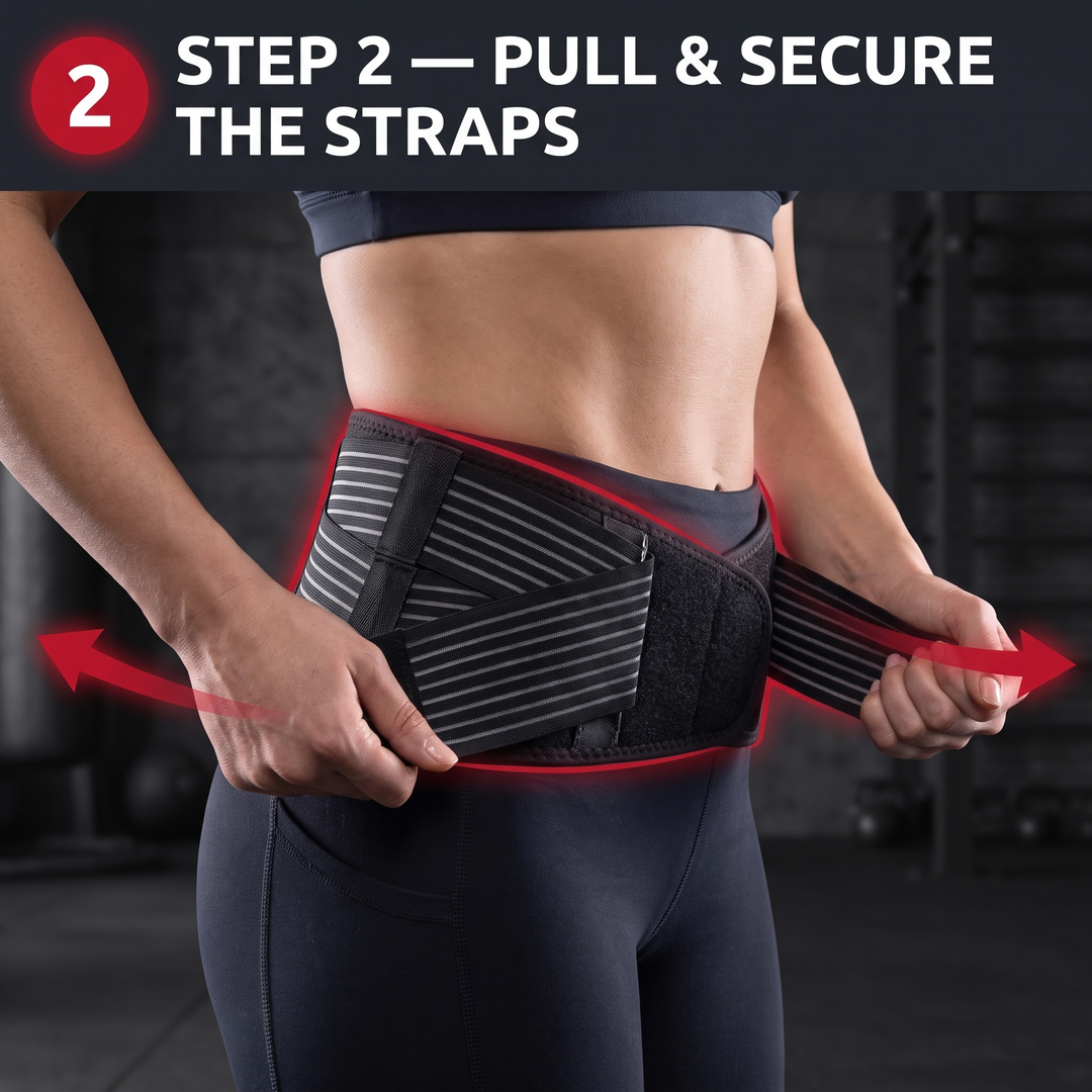 How to wear: pull and secure the straps for a snug, supportive fit
