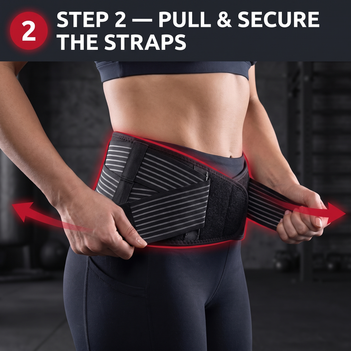 How to wear: pull and secure the straps for a snug, supportive fit