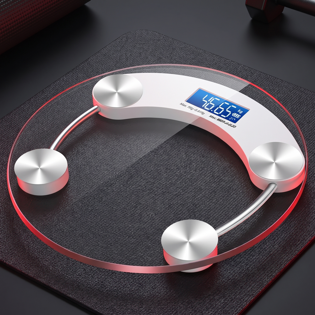 PHYSIOATHLETX Digital Body Weight Scale in White - precision digital readout