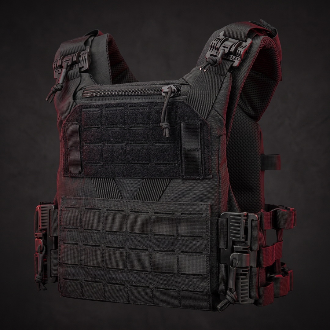 Professional Tactical Plate Carrier Vest MOLLE Chest Rig - Black