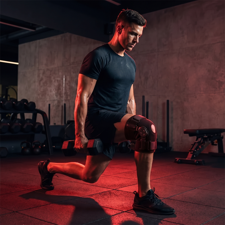 Adjustable OA Unloader Knee Brace - gym training lunge lifestyle