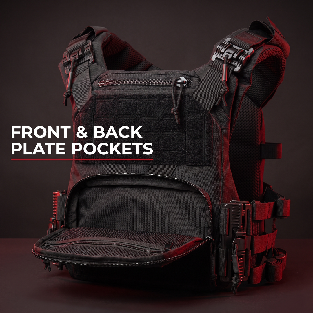 Professional Tactical Plate Carrier Vest - Front and Back Plate Pockets