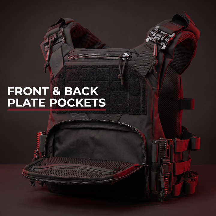 Professional Tactical Plate Carrier Vest - Front and Back Plate Pockets