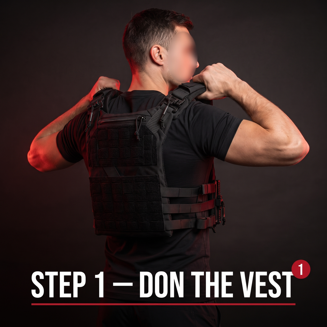 Professional Tactical Plate Carrier Vest - Step 1 Don the Vest