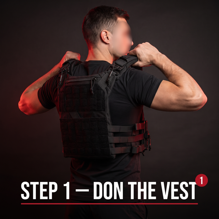 Professional Tactical Plate Carrier Vest - Step 1 Don the Vest
