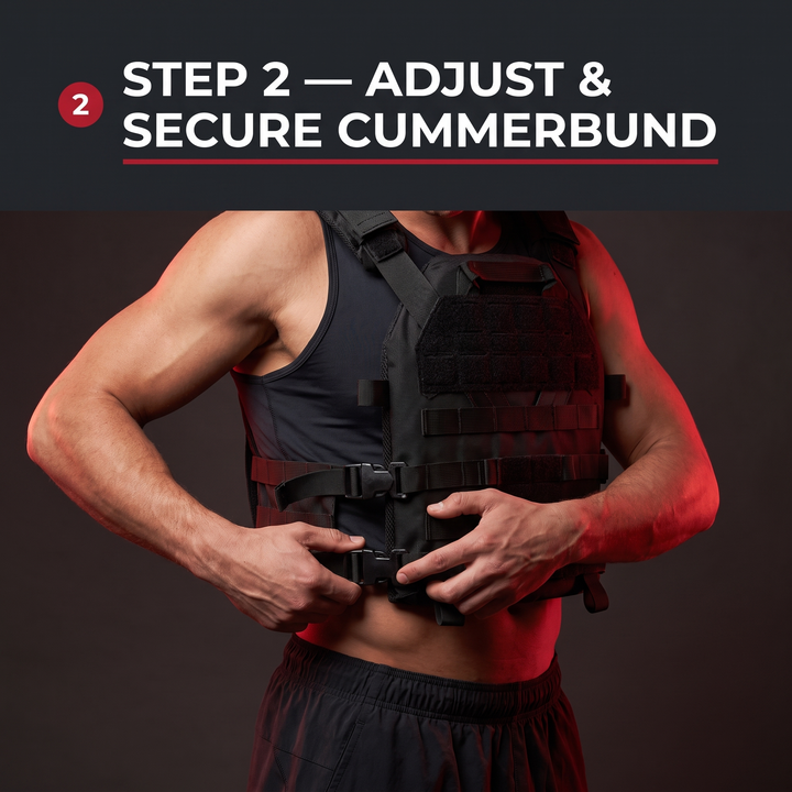 Professional Tactical Plate Carrier Vest - Step 2 Adjust and Secure Cummerbund