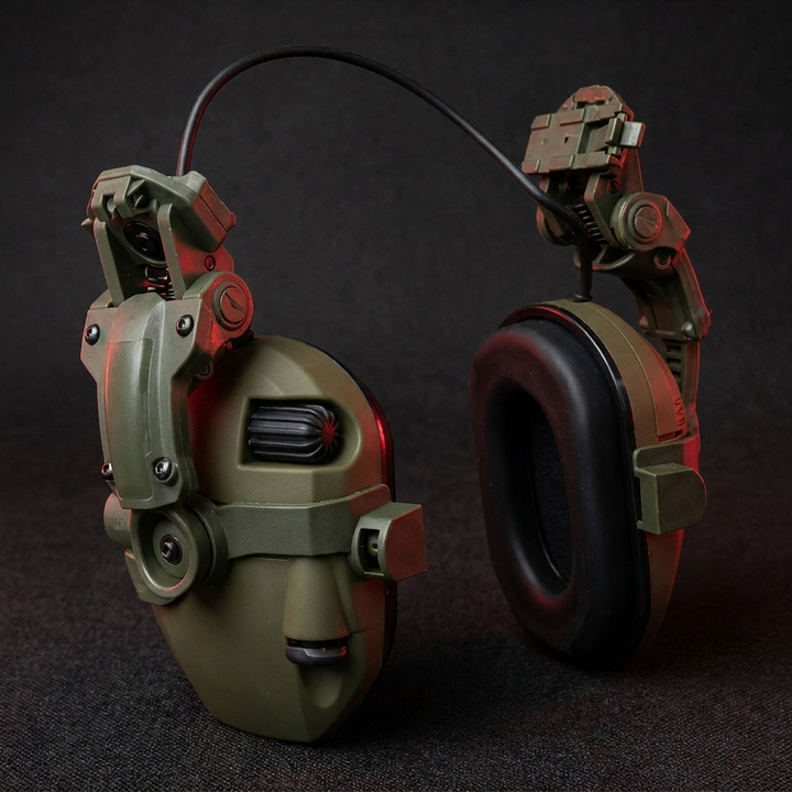 Professional Tactical Helmet Headset Active Noise Cancelling Ear Protection - Green Color Variant