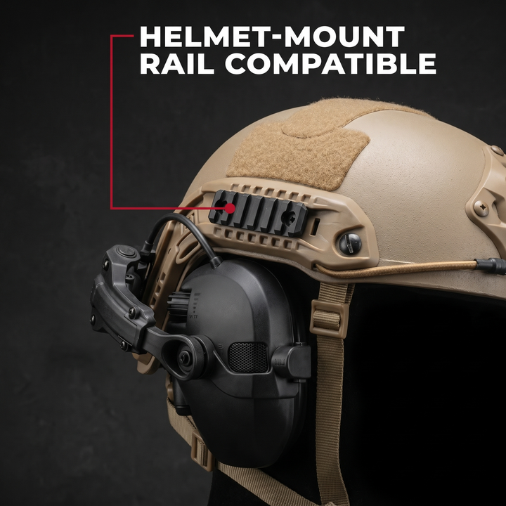 Professional Tactical Helmet Headset Active Noise Cancelling Ear Protection - Helmet-Mount Rail Compatible Feature