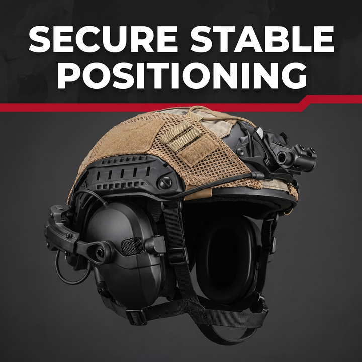 Professional Tactical Helmet Headset Active Noise Cancelling Ear Protection - Secure Stable Positioning Feature