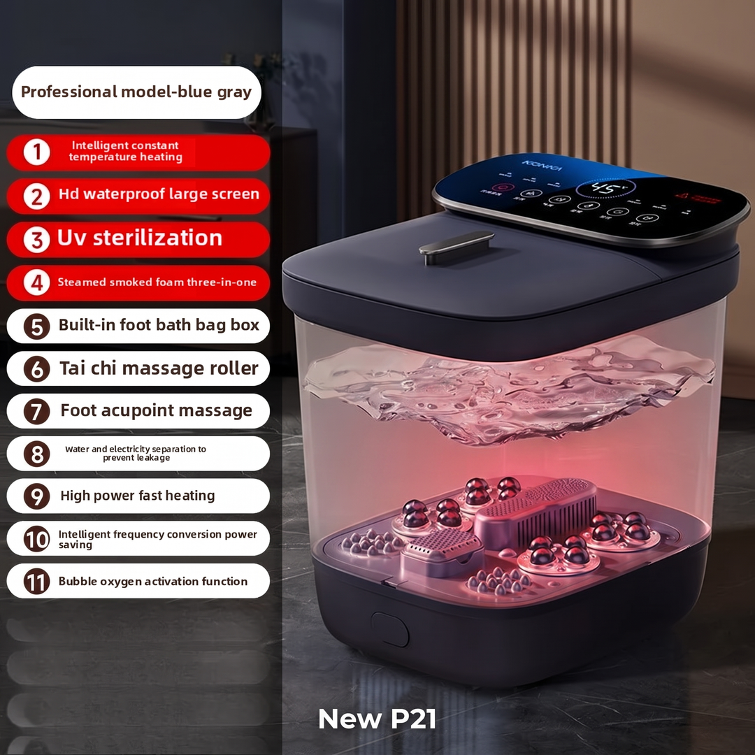Electric Foot Spa Bath Massager Automatic Foot Soak Bucket with Heat Fumigation Constant Temperature Portable Home Foot Care Basin