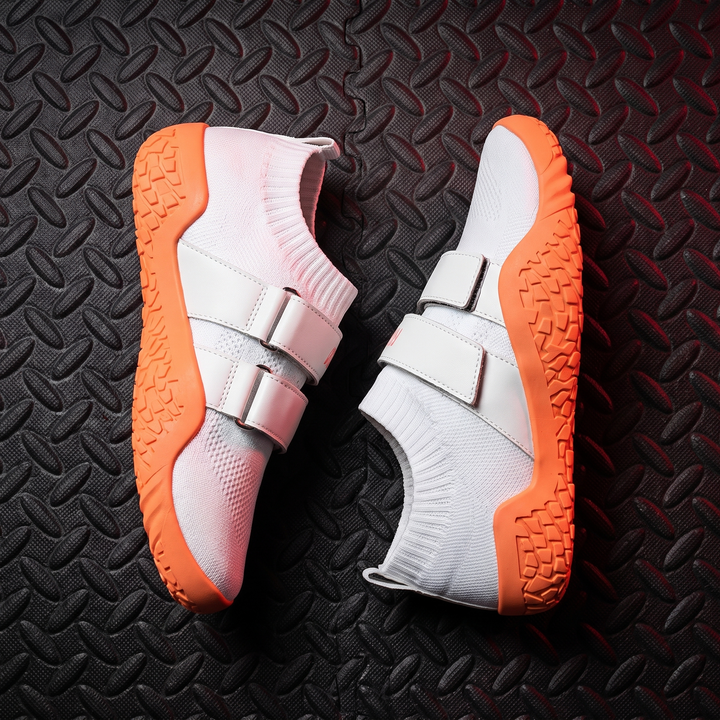 Pair of PHYSIOATHLETX powerlifting shoes flat lay