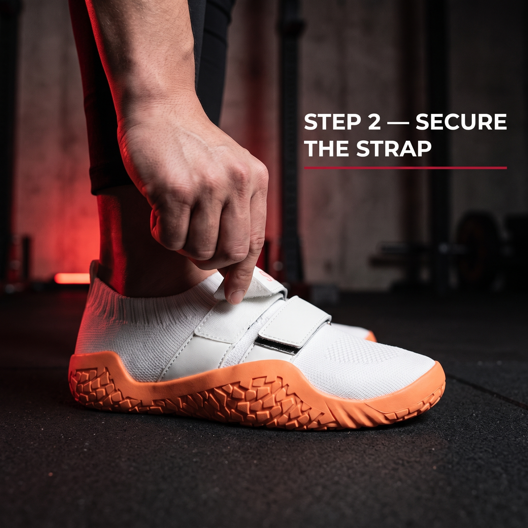 How to wear step 2 - secure the hook-and-loop strap