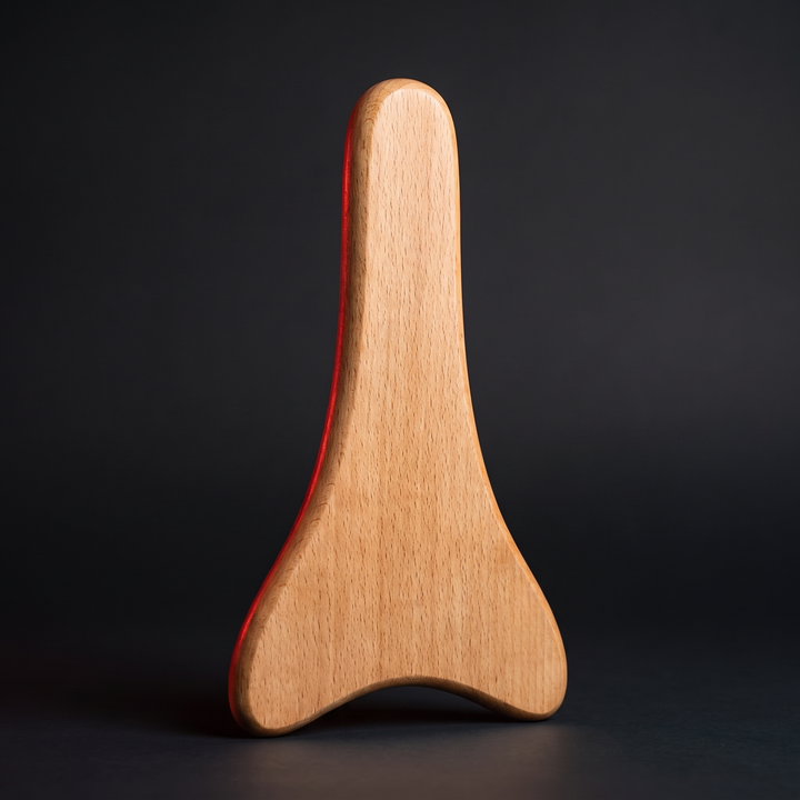 Wooden T-Wheel Self-Massage Roller - Natural Wood Muscle Recovery Tool