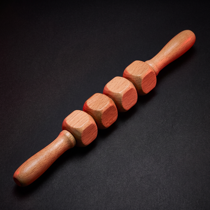 Natural Wood Multi-Wheel Self-Massage Roller Tool