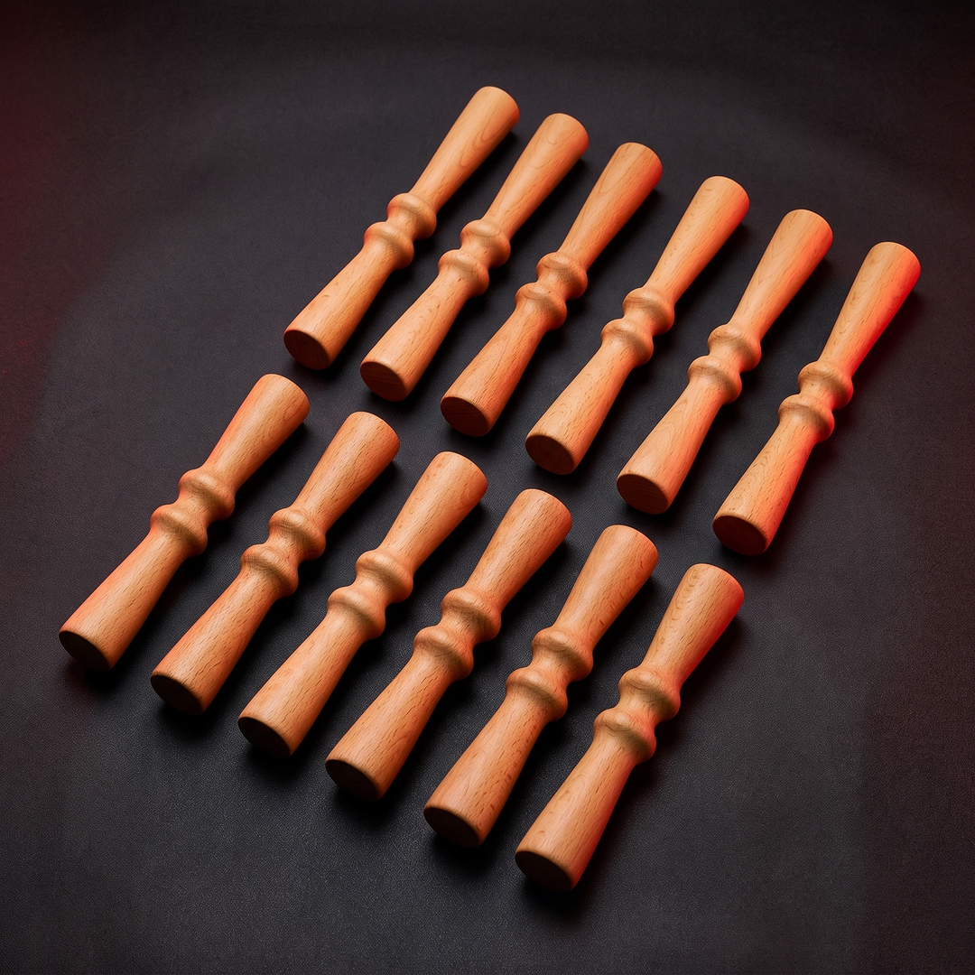 10-Piece Natural Wood Massage Roller Set