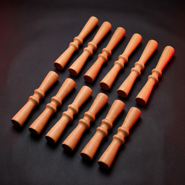 10-Piece Natural Wood Massage Roller Set