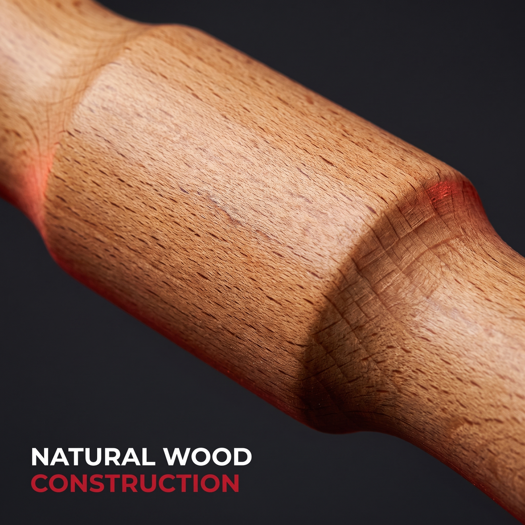 Natural Wood Grain Detail - Wooden Massage Roller Construction