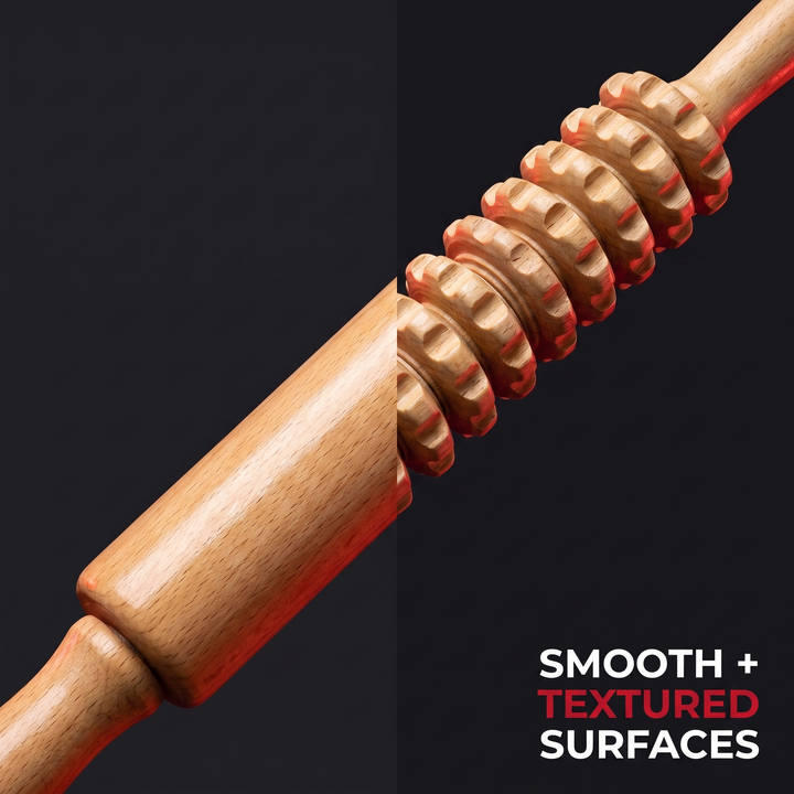 Smooth and Textured Wood Roller Surfaces for Varied Massage Technique