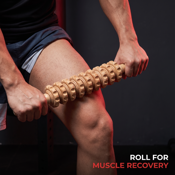 Wooden Massage Roller Technique - Muscle Recovery on Legs