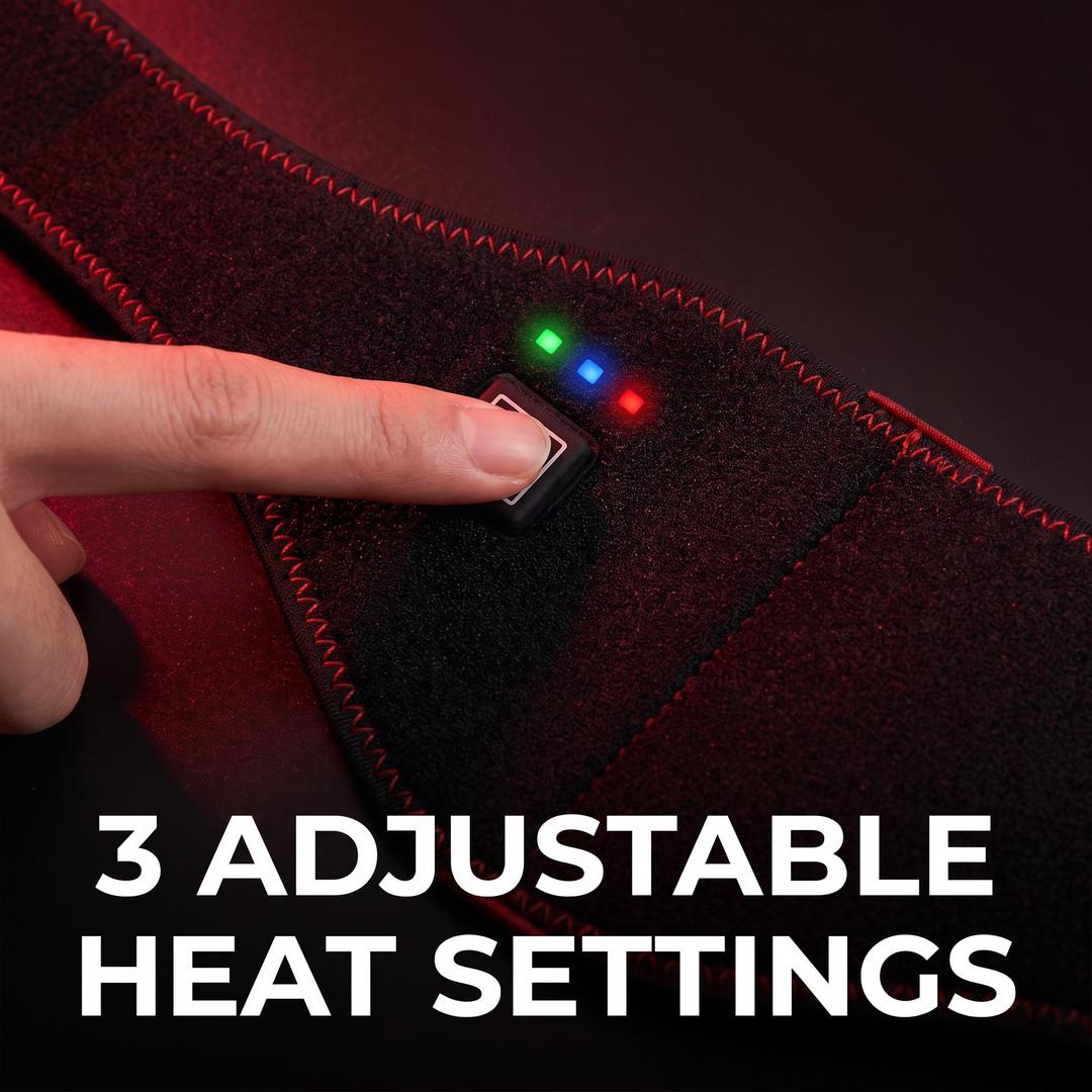 3 adjustable heat settings control button