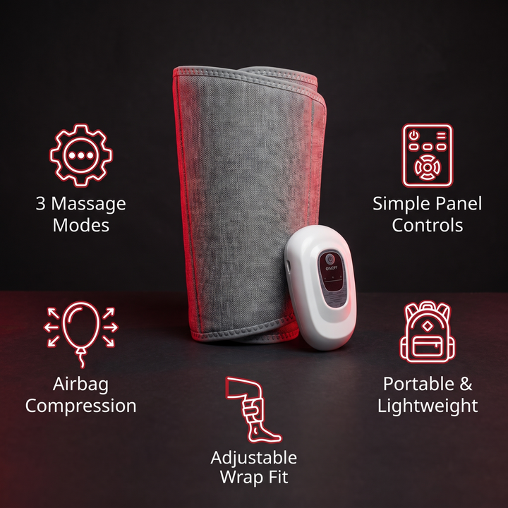 Professional Air Pressure Calf Massager Leg Wrap Airbag Compression Massage Device 3 Modes Portable Recovery Tool for Home Use Leg Relaxation Circulation Support