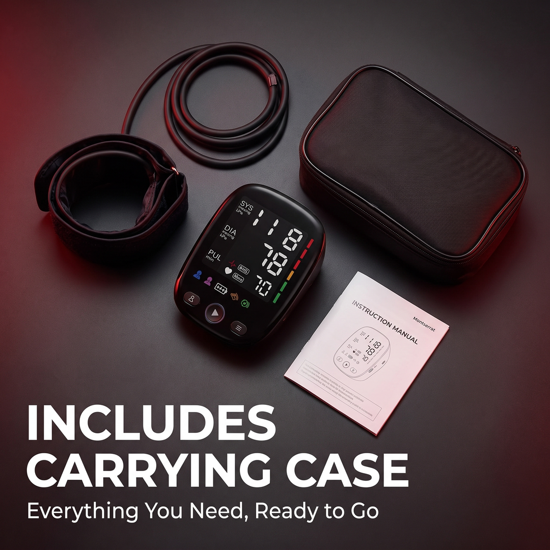 Blood pressure monitor kit with included carrying case