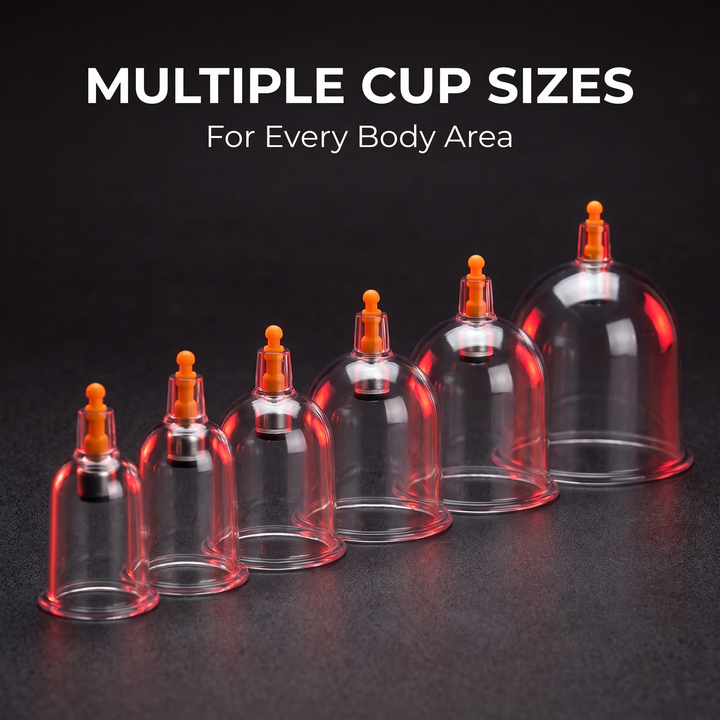 Professional Cupping Therapy Set Vacuum Cups with Hand Pump Multiple Sizes Massage Cupping Kit for Muscle Recovery Myofascial Release Home Use Physiotherapy