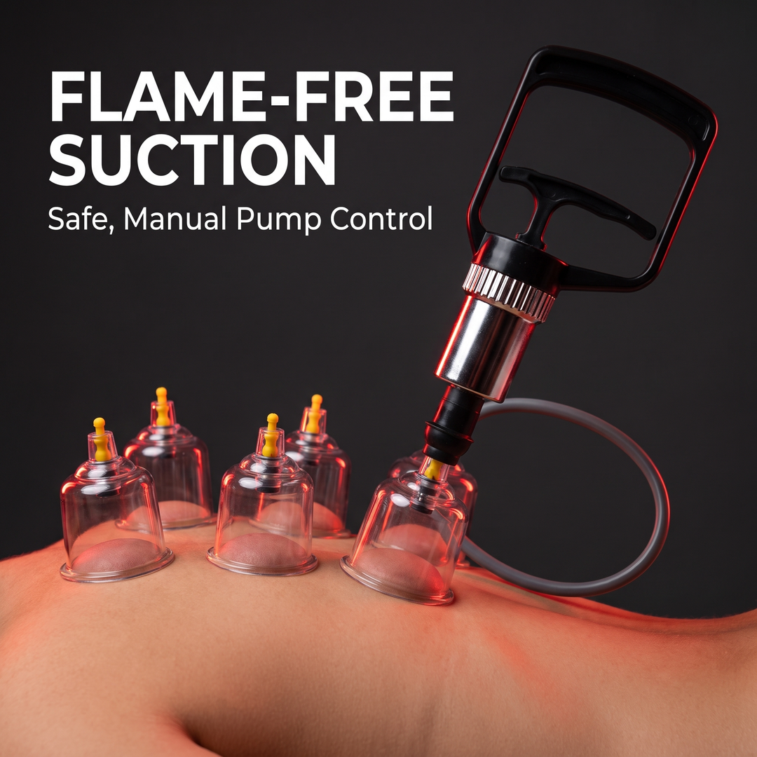 Professional Cupping Therapy Set Vacuum Cups with Hand Pump Multiple Sizes Massage Cupping Kit for Muscle Recovery Myofascial Release Home Use Physiotherapy