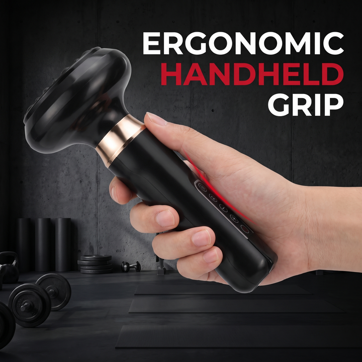 Ergonomic handheld grip design for muscle recovery massage