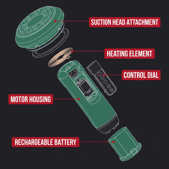 Vacuum suction massager component diagram