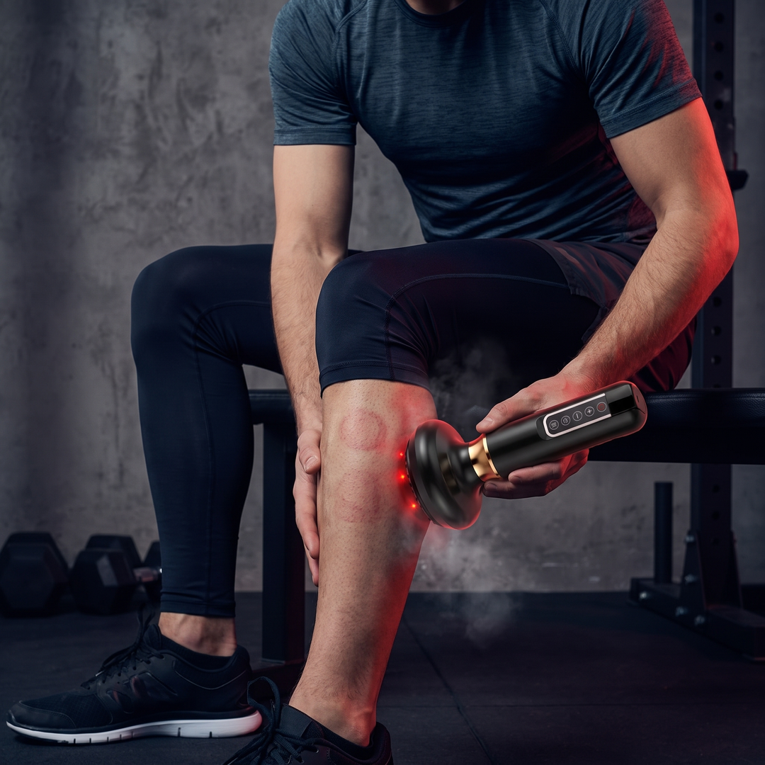 Calf muscle recovery after running with vacuum suction massager