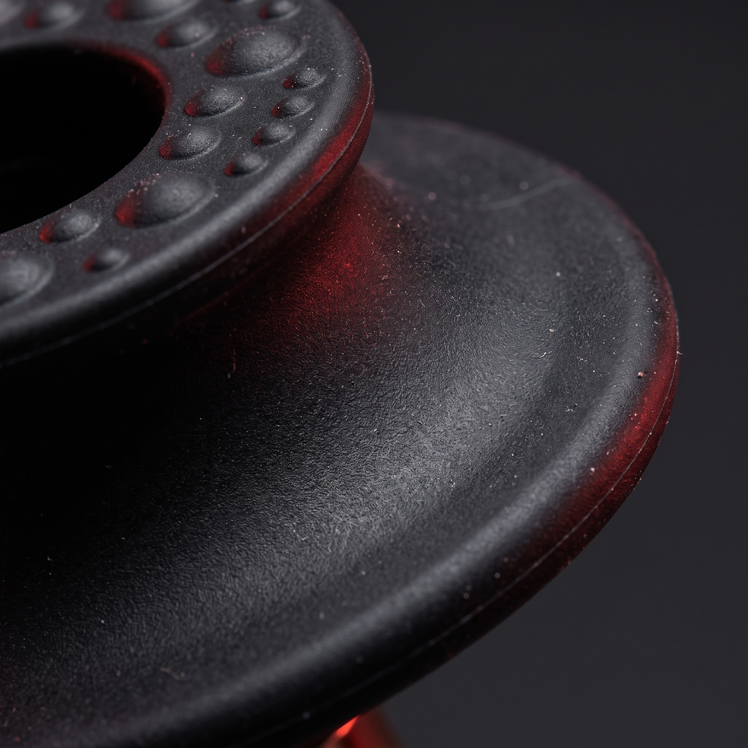 Close-up of silicone suction cup material and texture