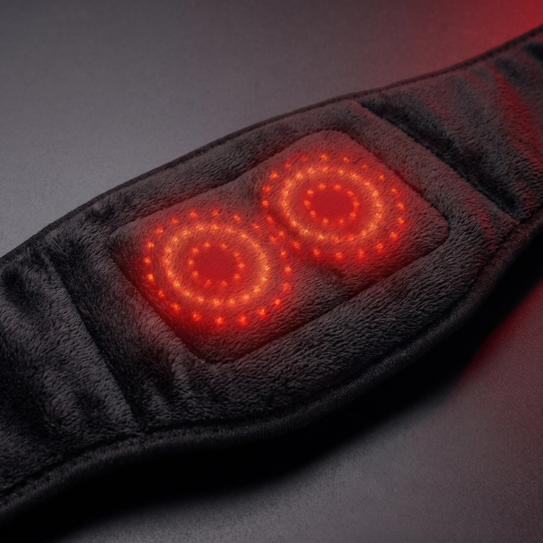 Heated waist support belt soft inner lining texture close-up