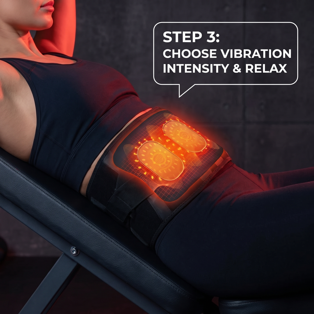How to use heated waist support belt - step 3 select vibration intensity and relax