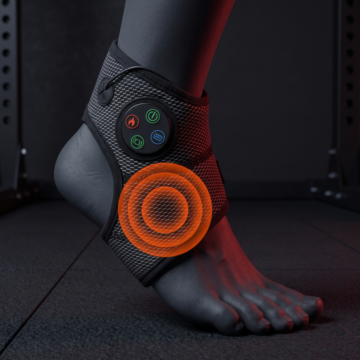 Electric Air Pressure Foot Massager Ankle Leg Compression Massager with Heat Vibration Blood Circulation Support USB Powered Recovery Device