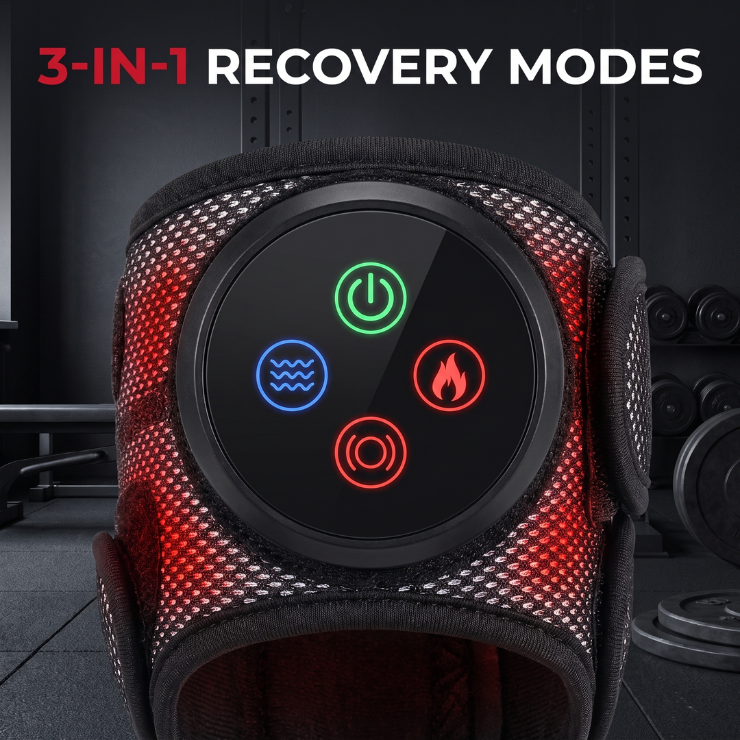 Electric Air Pressure Foot Massager Ankle Leg Compression Massager with Heat Vibration Blood Circulation Support USB Powered Recovery Device