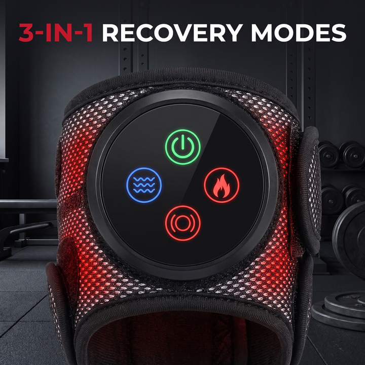 Electric Air Pressure Foot Massager Ankle Leg Compression Massager with Heat Vibration Blood Circulation Support USB Powered Recovery Device