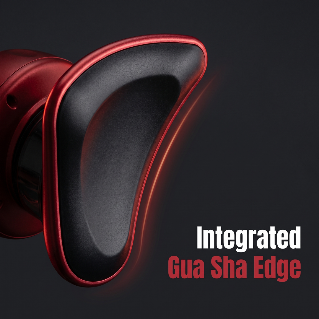 Integrated Gua Sha Edge for Muscle Surface Massage