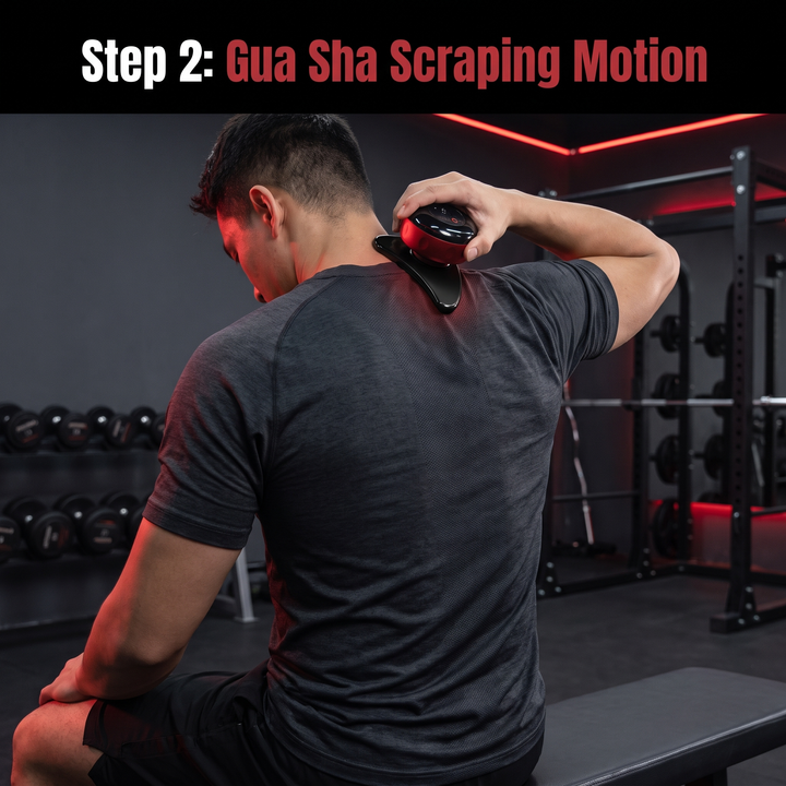 Step 2 - Gua Sha Scraping Motion for Muscle Relief