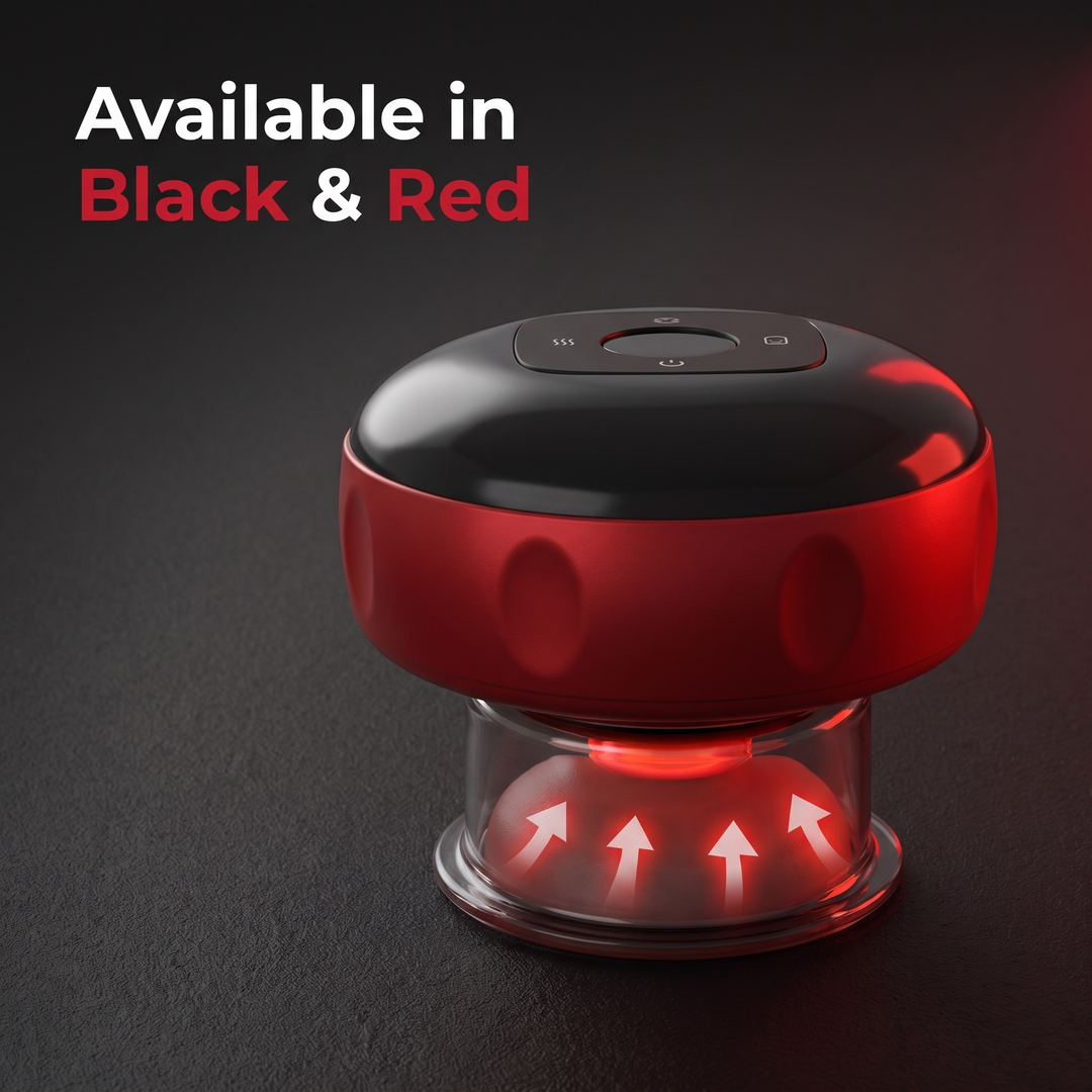 Vacuum Cupping and Gua Sha Massager Available in Black and Red Colorways