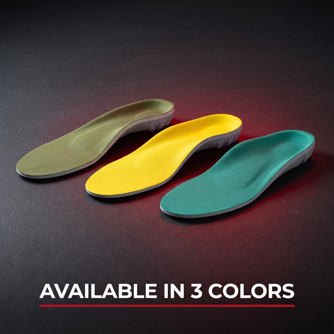 Orthopedic arch support insoles available in three colors