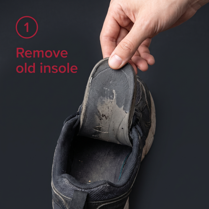 Step 1: remove old insole from shoe