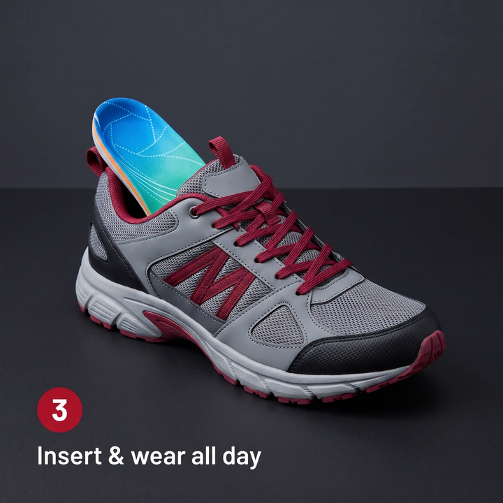 Step 3: insert orthopedic insole and wear all day