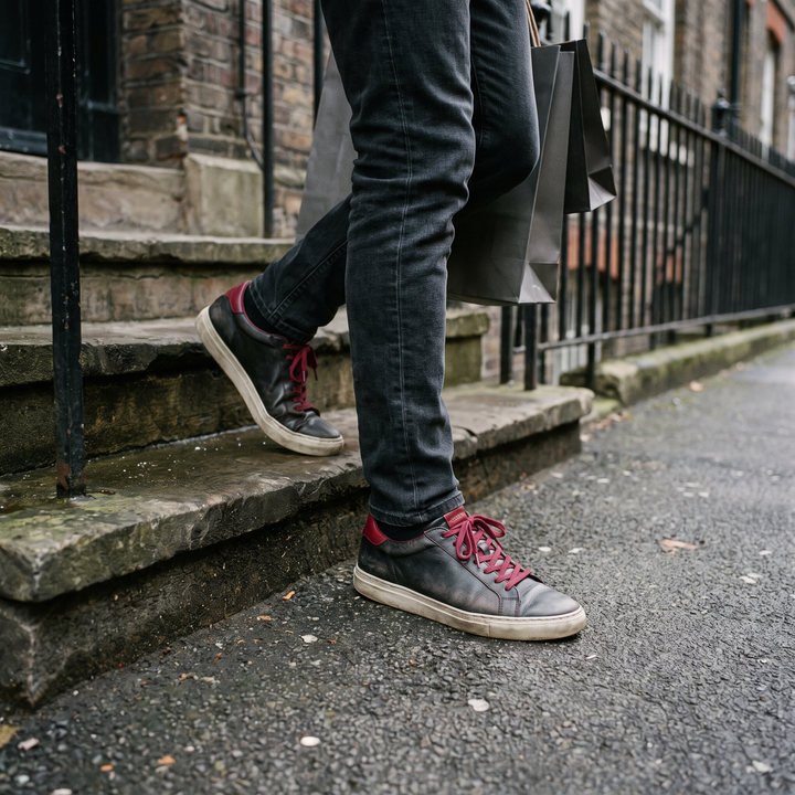 Climbing stairs during everyday activity with arch support insoles