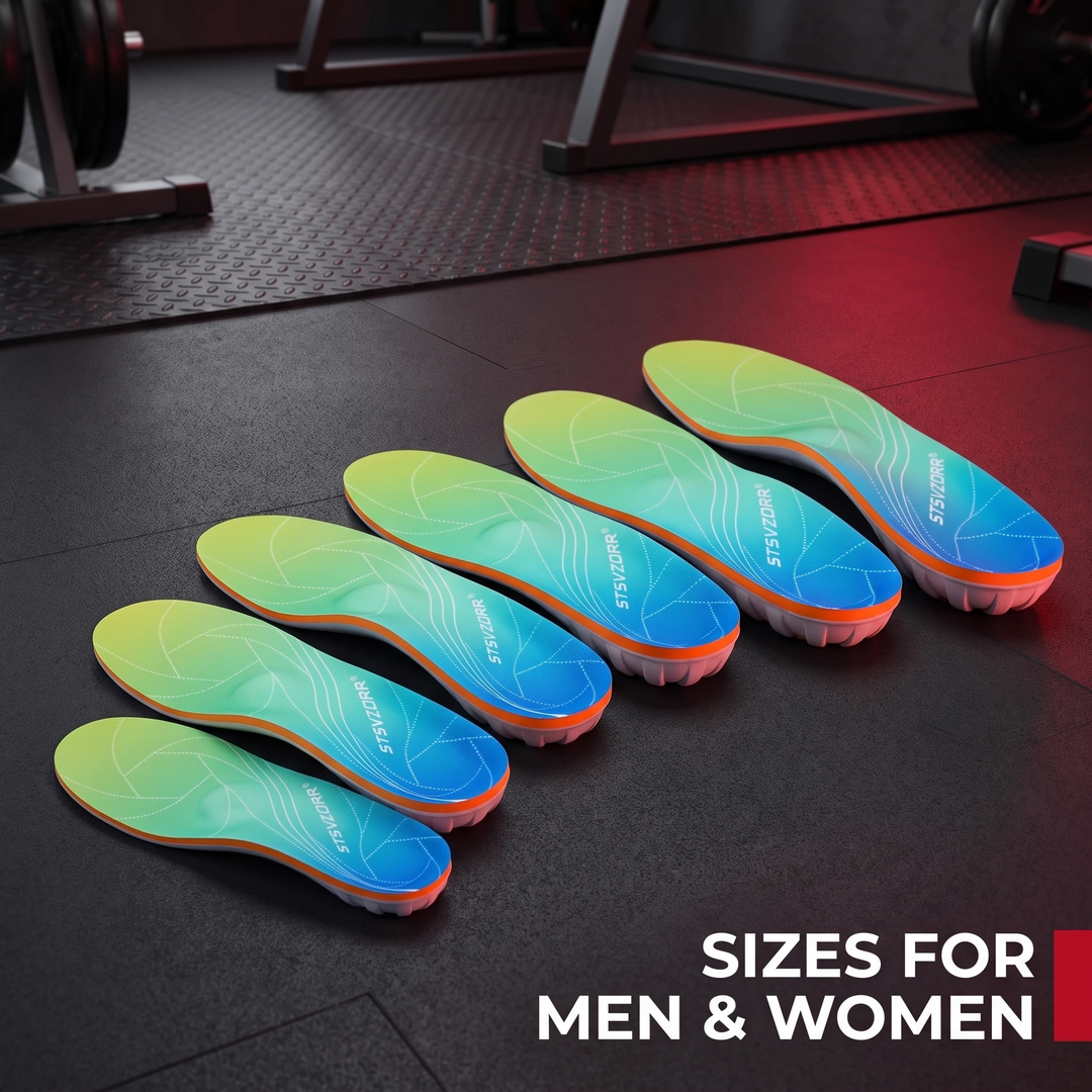 Orthopedic arch support insoles available in sizes for men and women