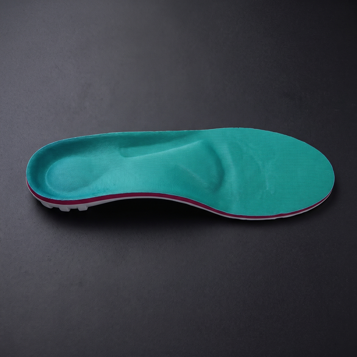 Top-down view of contoured arch support insole design